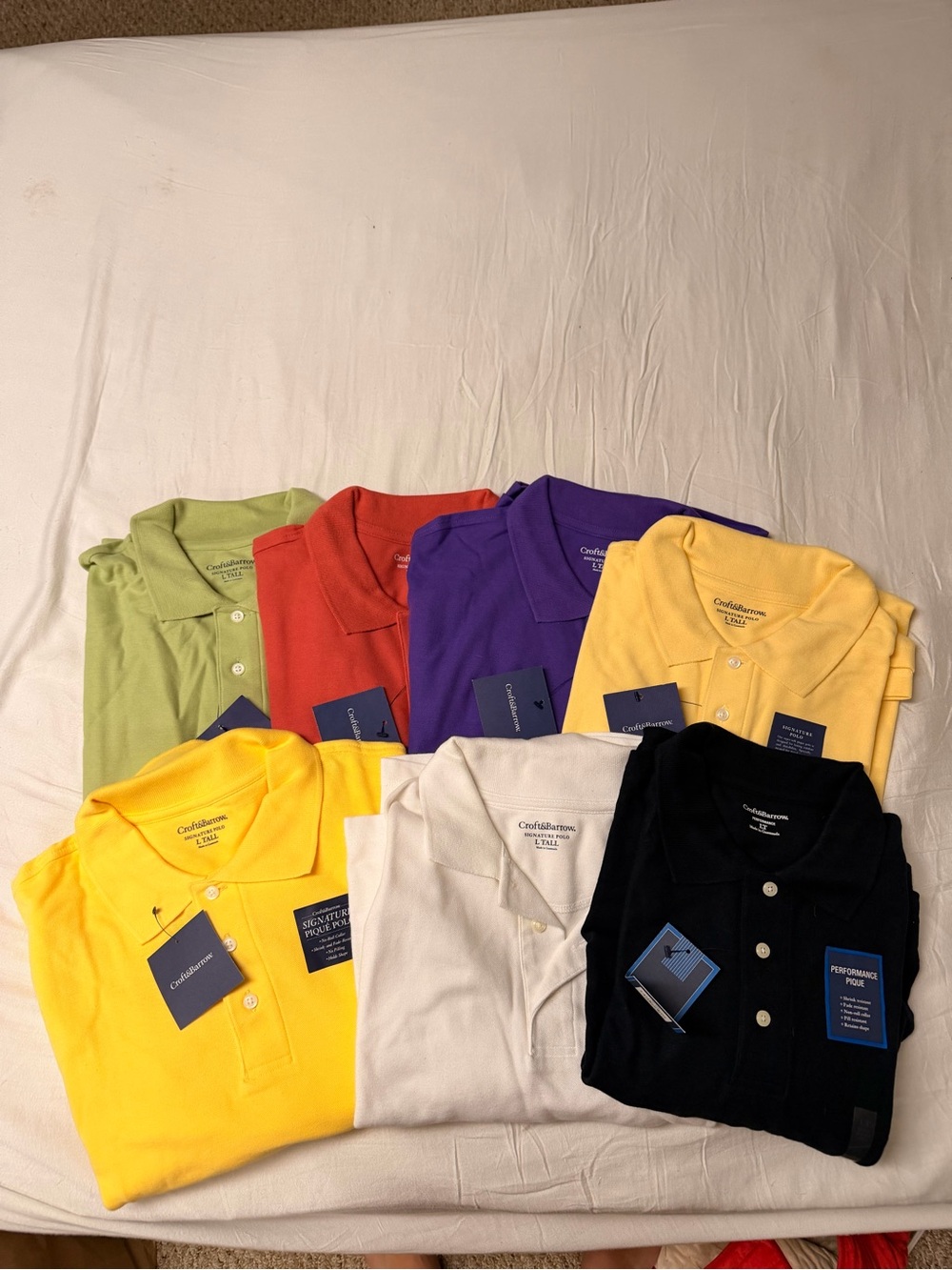 croft & barrow Polo Shirt Bundle — Yellow, Purple, Red, Green, White, Black